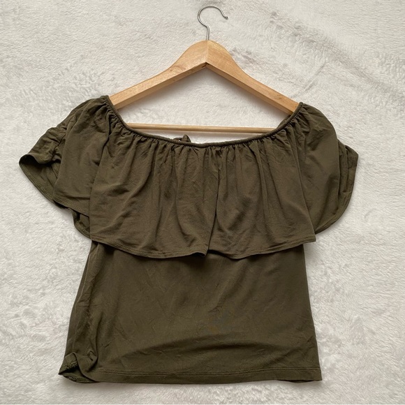 BP Green Cropped Off Shoulder Top [PRICE FIRM] - Picture 7 of 8